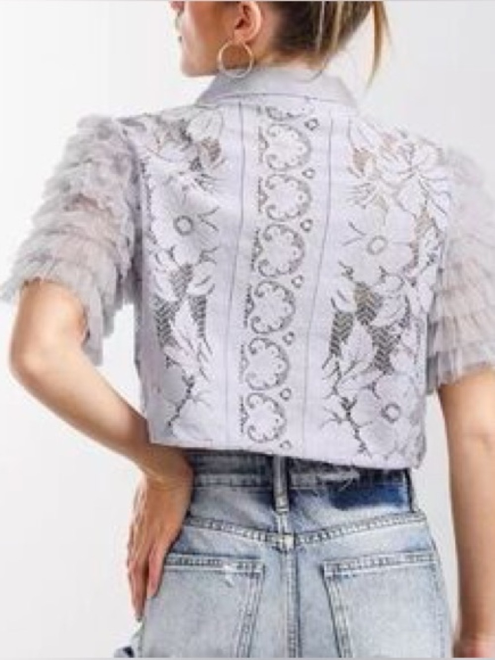 Free People Madonna Lace Top Lilac